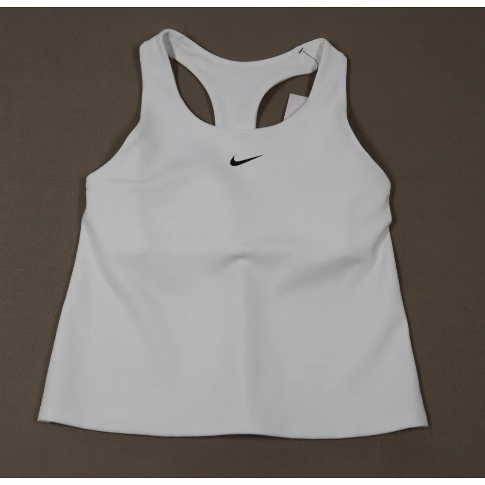 Nike Dri-FIT Swoosh Sports Bra Tank Top - White - Size‎ L